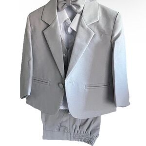 Weikexi Baby Boy Gray 5-Piece Formal Tuxedo Suit Set Size 1 Special Occasion